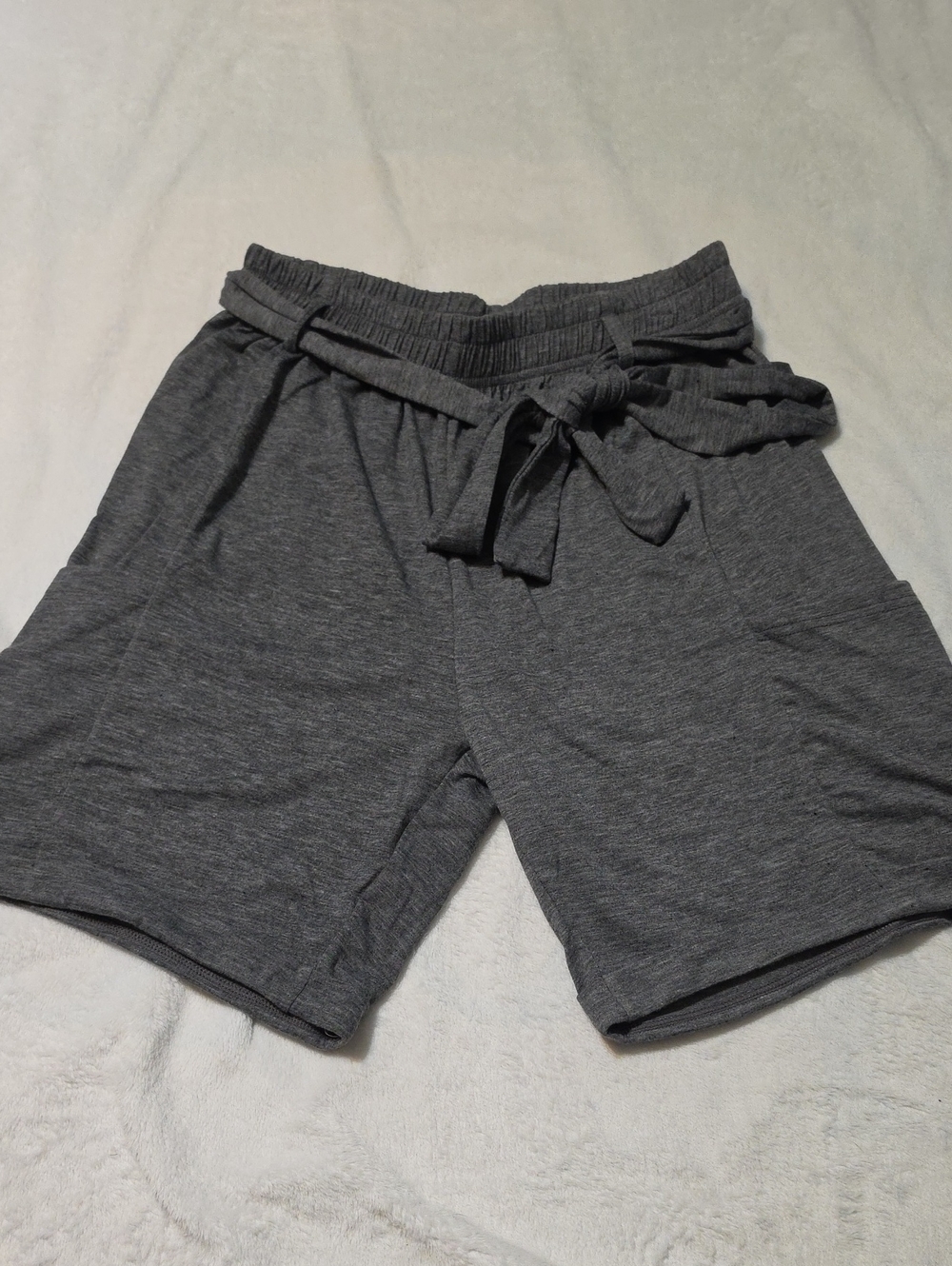 New HALARA Gray Knit Paperbag Waist Shorts #261